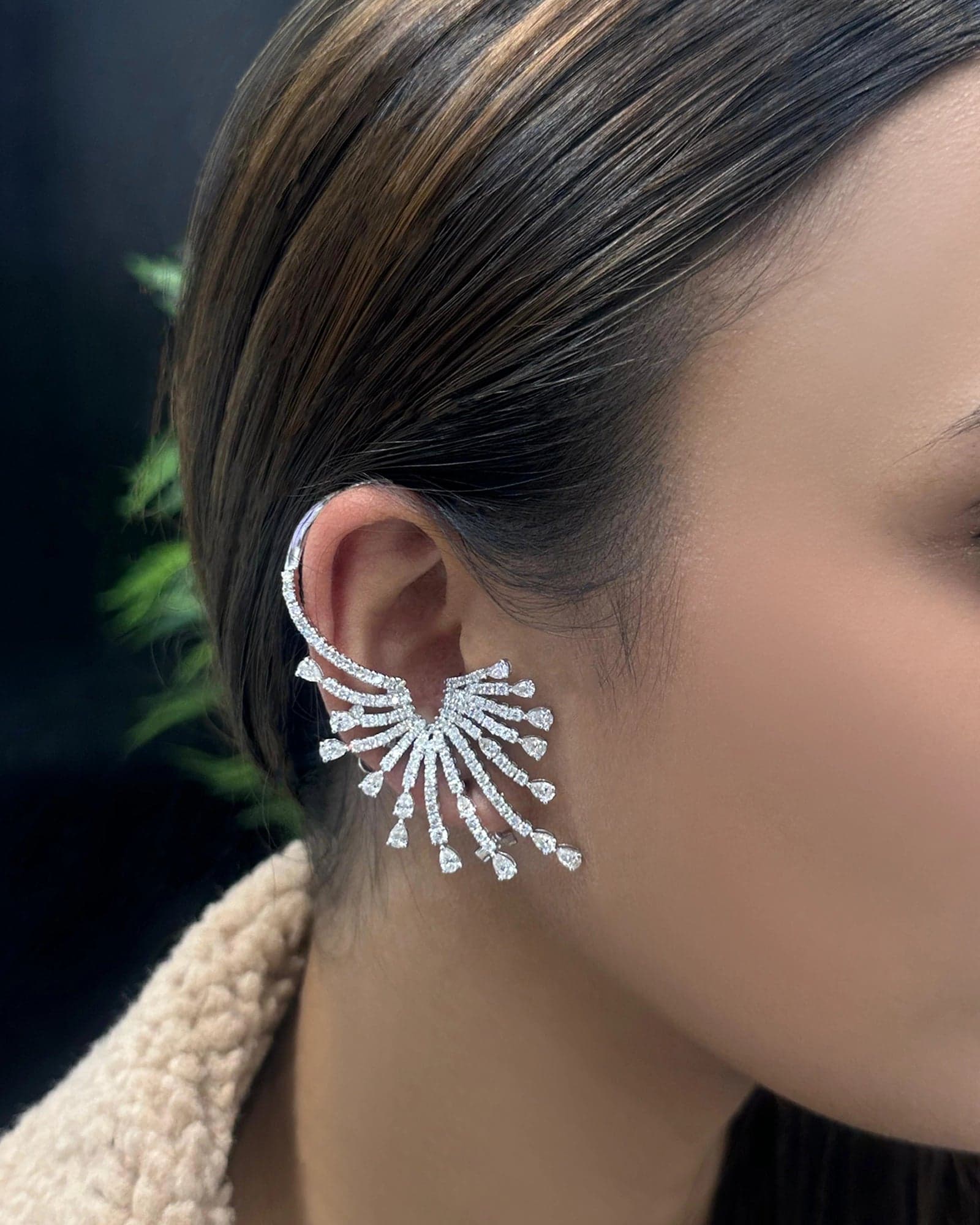 White gold piercing crafted for timeless elegance by Cervin Blanc