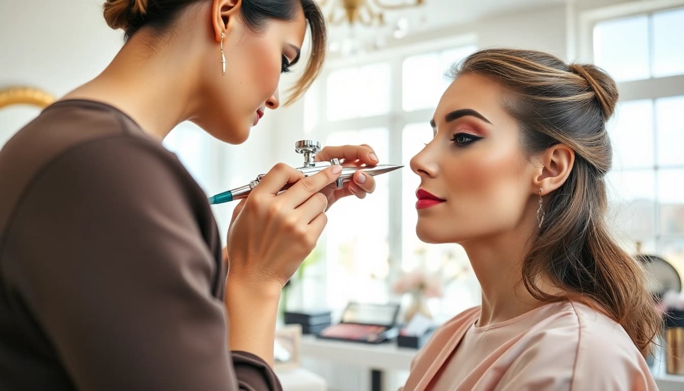 Transforming a client's look with expert skills as an Airbrush makeup artist Dallas