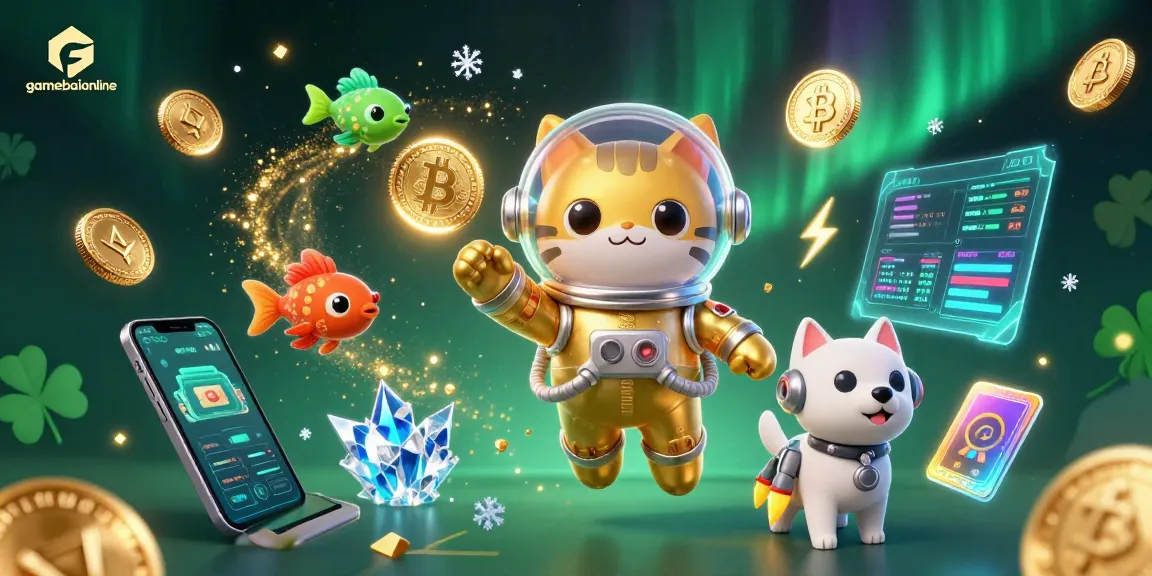 Join the excitement of gamebaiionline with a charming astronaut cat and a rocket dog exploring cosmic rewards.