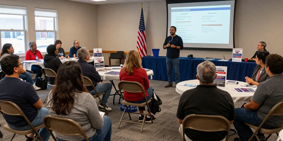 Community members engaging with Casey Askar during a town hall meeting.