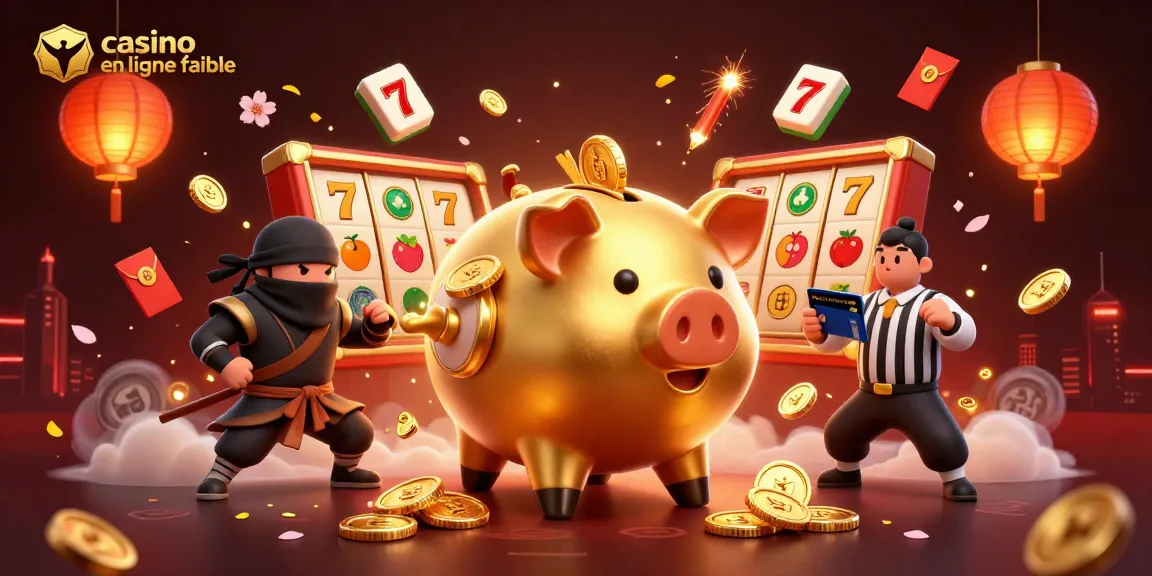 Le casino en ligne fiable où un cochon tirelire en or attire des pièces avec un ninja et un samouraï.