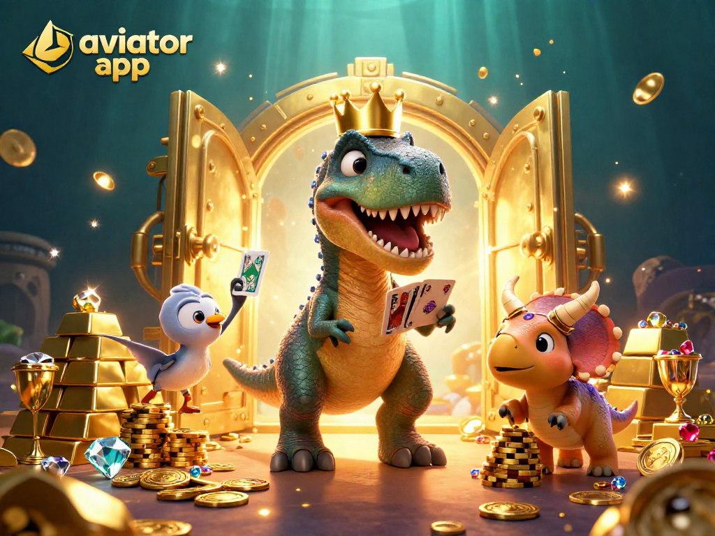 Spin your luck with the vibrant aviator app, featuring friendly dinosaurs in a colorful casino!