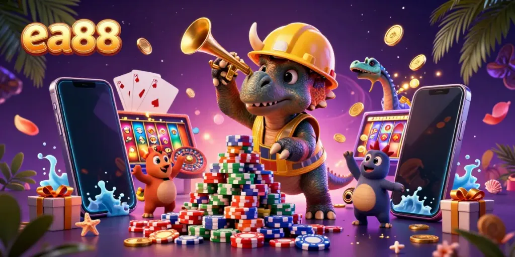 ea88 Tạo ra không khí vui vẻ trong sòng bạc với hình ảnh động vật hóa trang và trò chơi slot đầy màu sắc