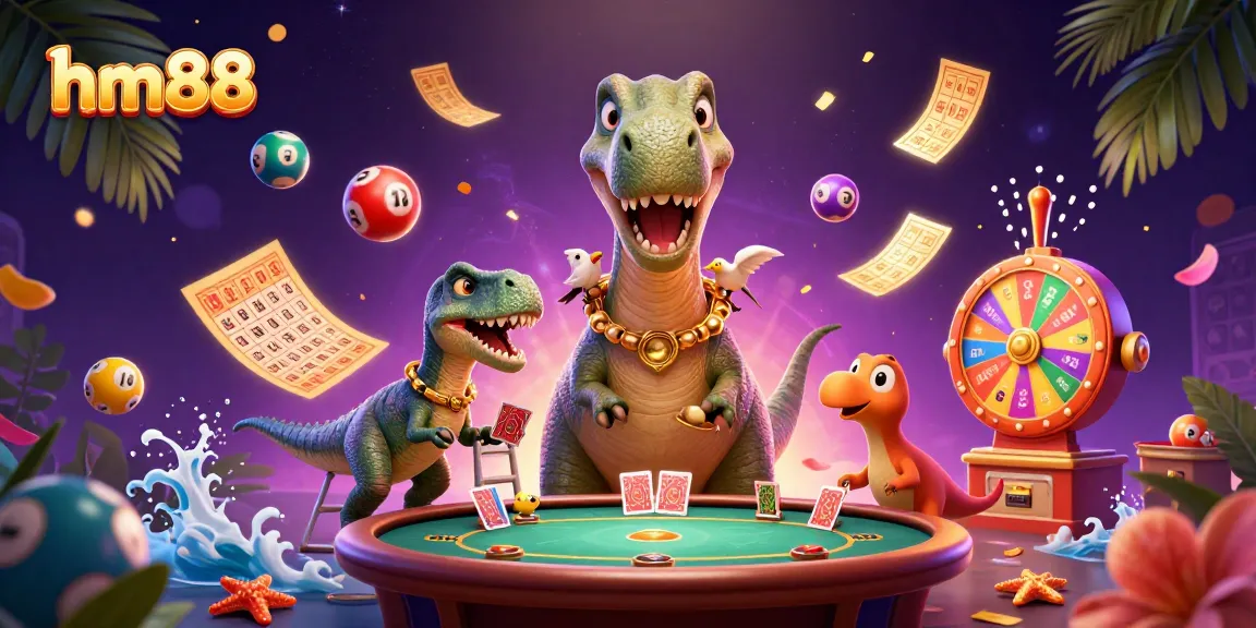 hm88 showcases an exciting casino experience with vibrant characters and dynamic game elements.
