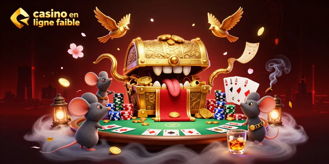 Illustration animée d'un casino en ligne fiable avec une ambiance riche en jeux de cartes.