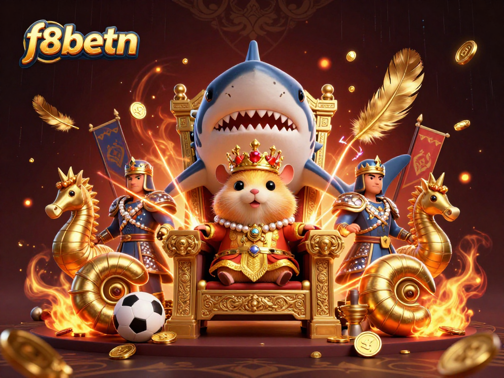 Engage in thrilling betting adventures on f8betn with a grand illustration featuring a golden hamster king.