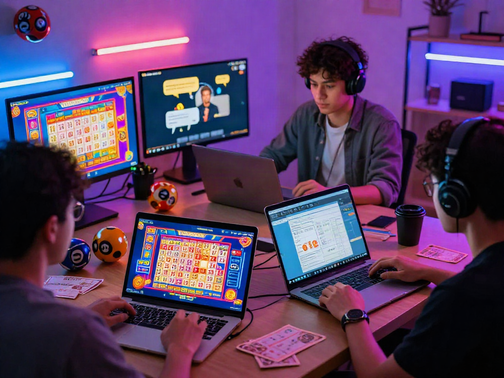 Engaging players in an interactive togel online gaming environment with glowing visuals.
