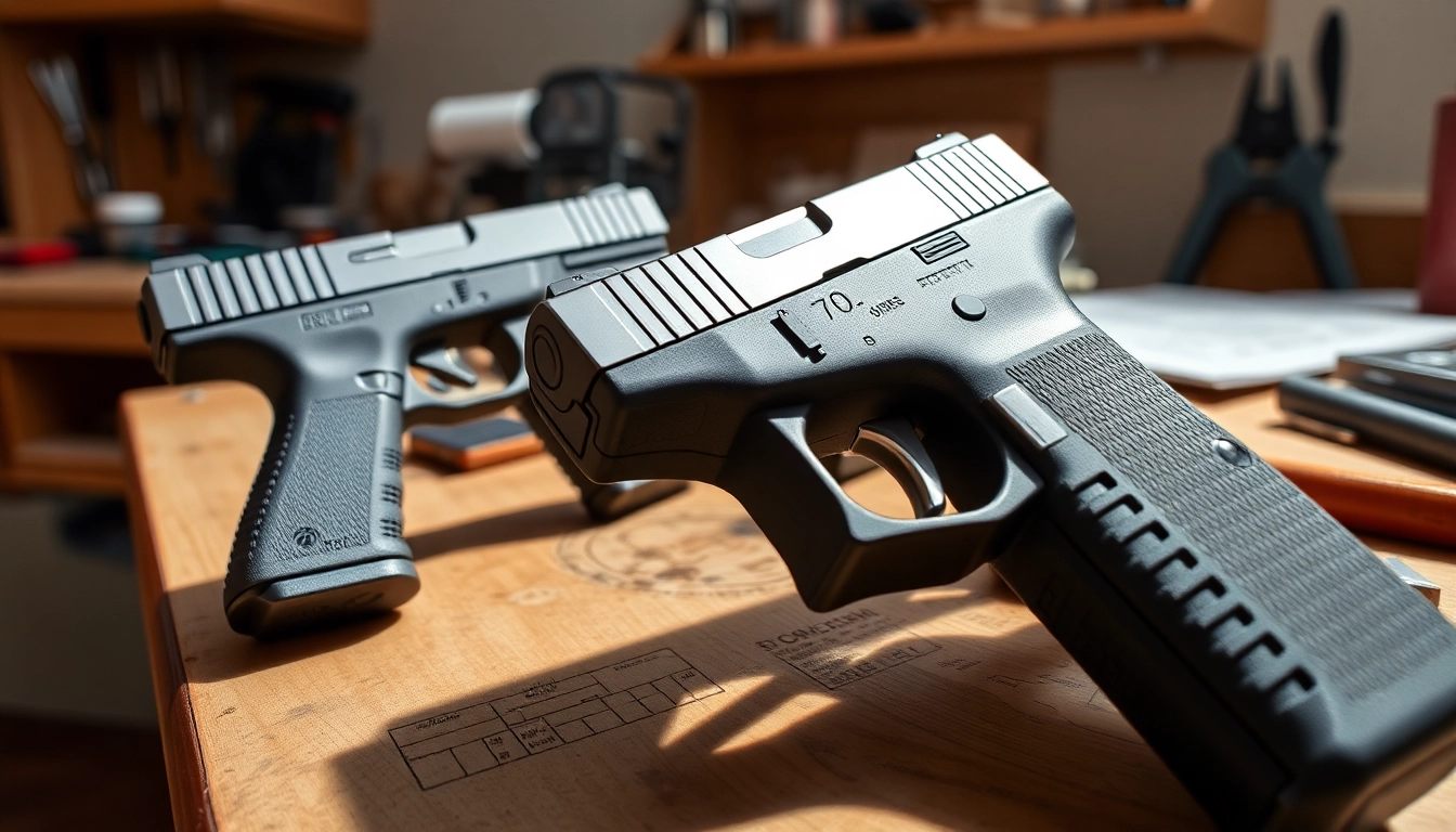 Showcase of premium glock slides displaying unique designs and quality craftsmanship.