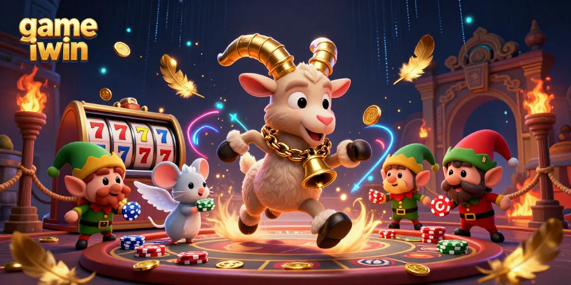 Engage in thrilling gameplay at game iwin, featuring a whimsical casino scene with animated characters.