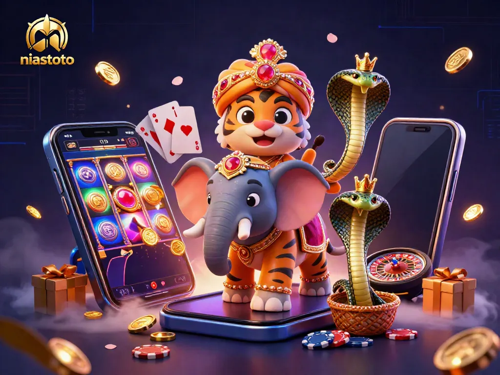 Spin through NIASTOTO’s vibrant slot games with a jewel-encrusted elephant and maharaja tiger!