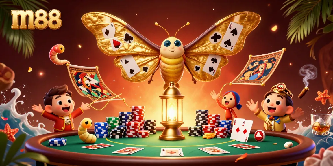 Experience the thrill of m88 gaming with vibrant casino scenes depicted in a 3D illustration.