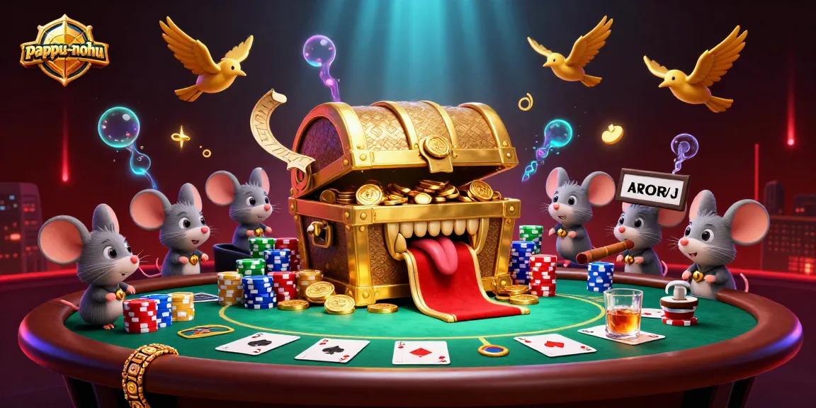 Pappu-nohu players engage with immersive gaming elements in a vibrant casino illustration.
