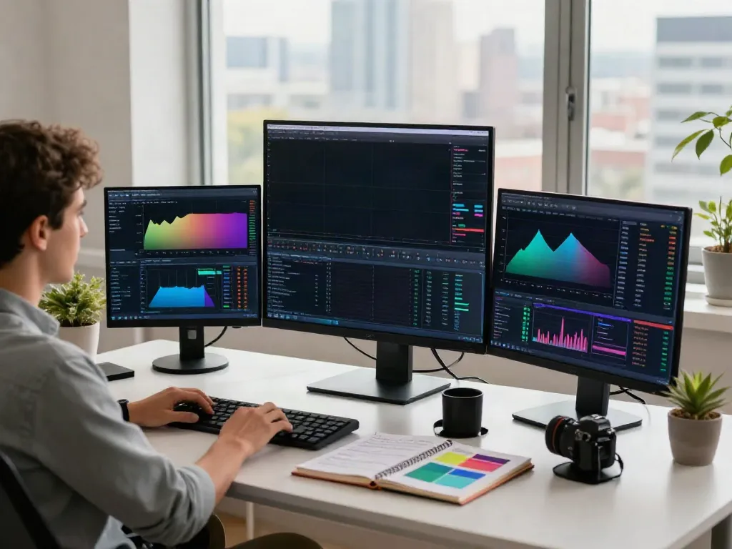 Engaged trader analyzing TradingView charts in a modern workspace