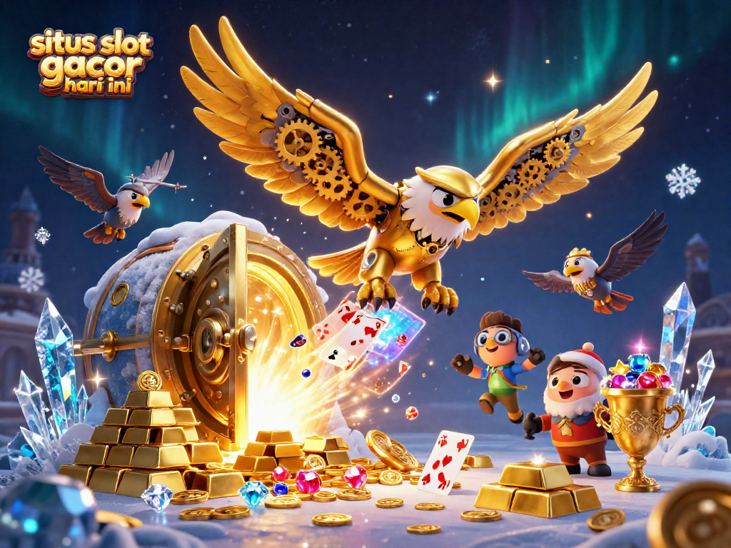 Experience the thrill of situs slot gacor hari ini with a vibrant 3D casino illustration.