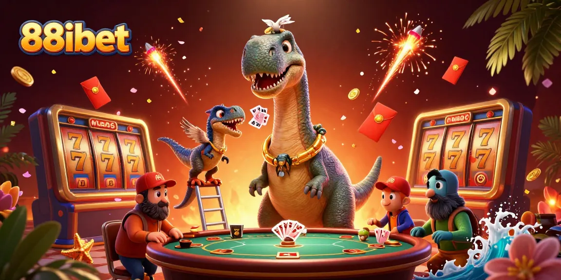 Experience thrilling jackpots at 88ibet with animated characters in a vibrant casino setting