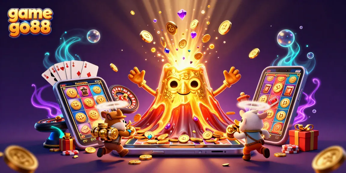 Play exciting games and win rewards at game go88, showcased in a vibrant 3D scene.