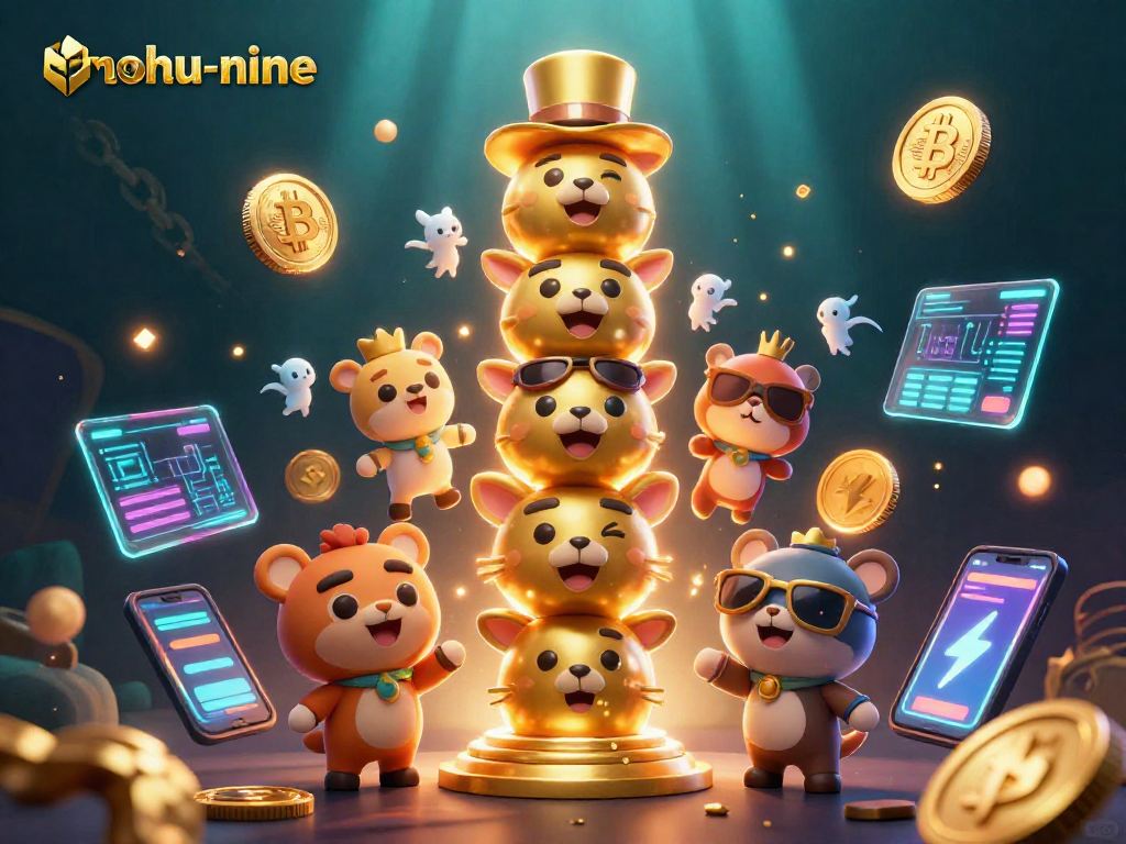Engage with nohu-nine as a thrilling casino game through vibrant 3D cartoon illustration art.