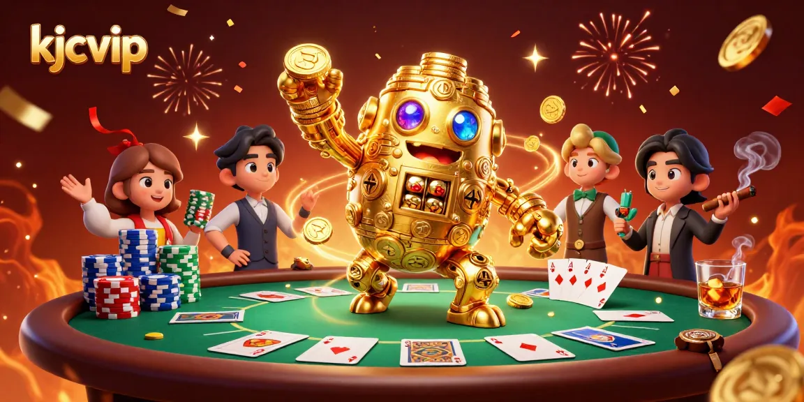 Experience thrilling jackpots with kjcvip's ancient golden golem and dynamic poker scene.
