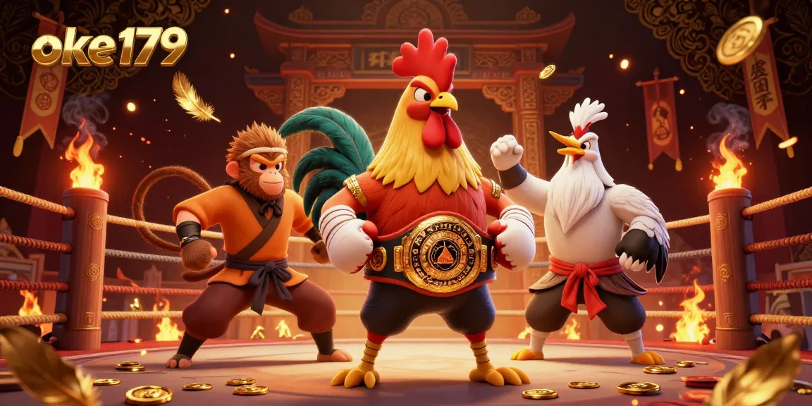 Experience intense cockfighting action with oke179's vibrant characters in a rich 3D arcade.