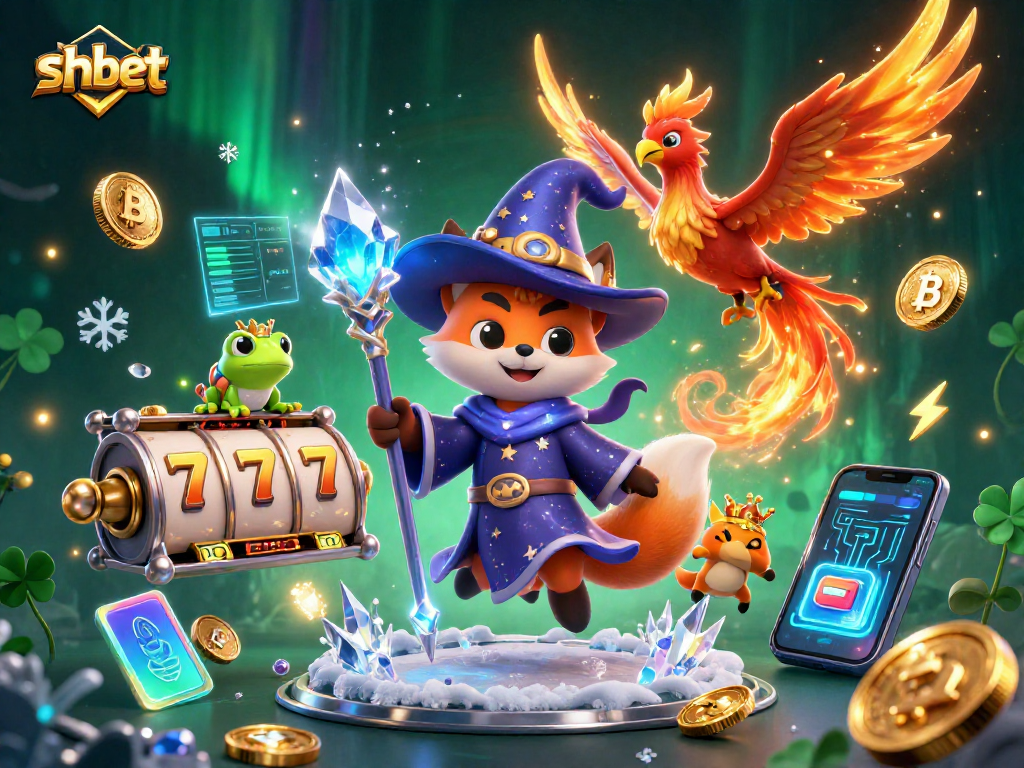 Experience the magic of shbet with vibrant gaming elements and enchanting characters in this captivating illustration.