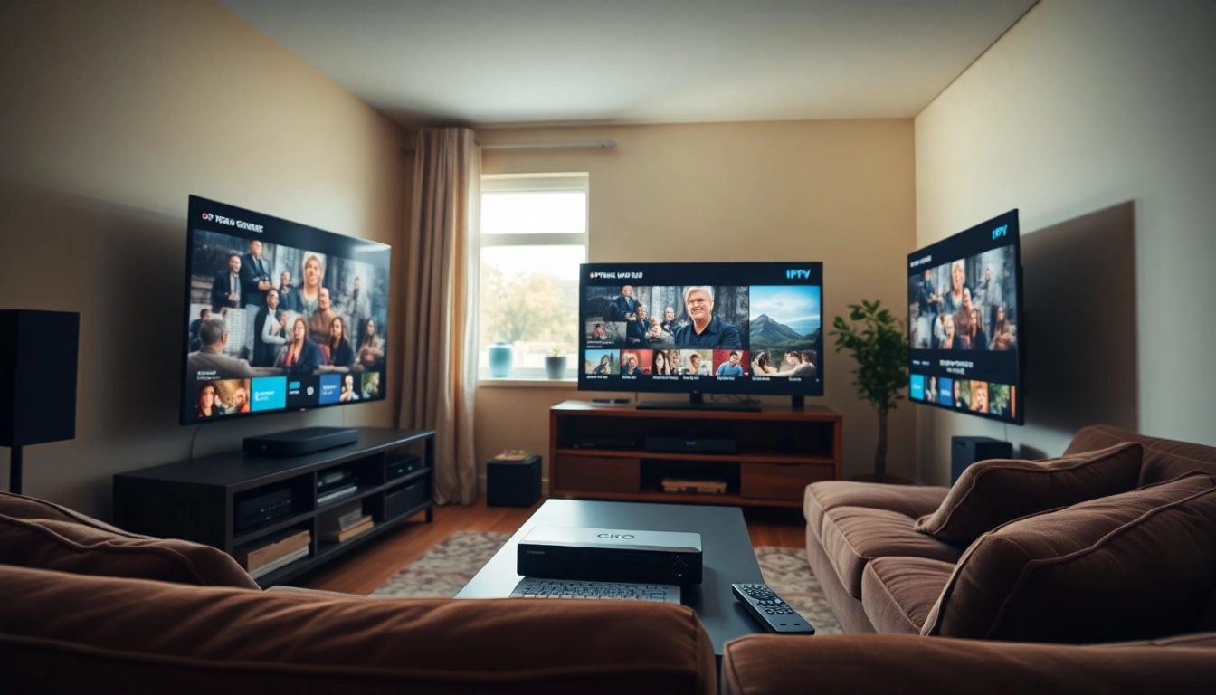 Experience a seamless iptv free trial with a cozy streaming setup in a modern living room.