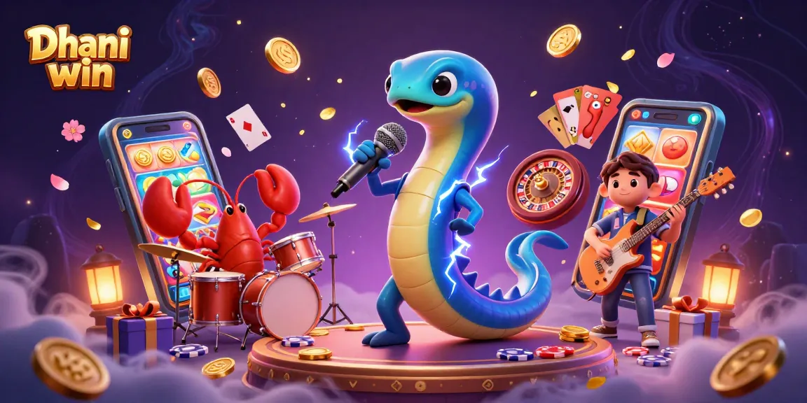 Dive into the excitement of Dhani win with thrilling games and vibrant characters in a dynamic underwater scene.