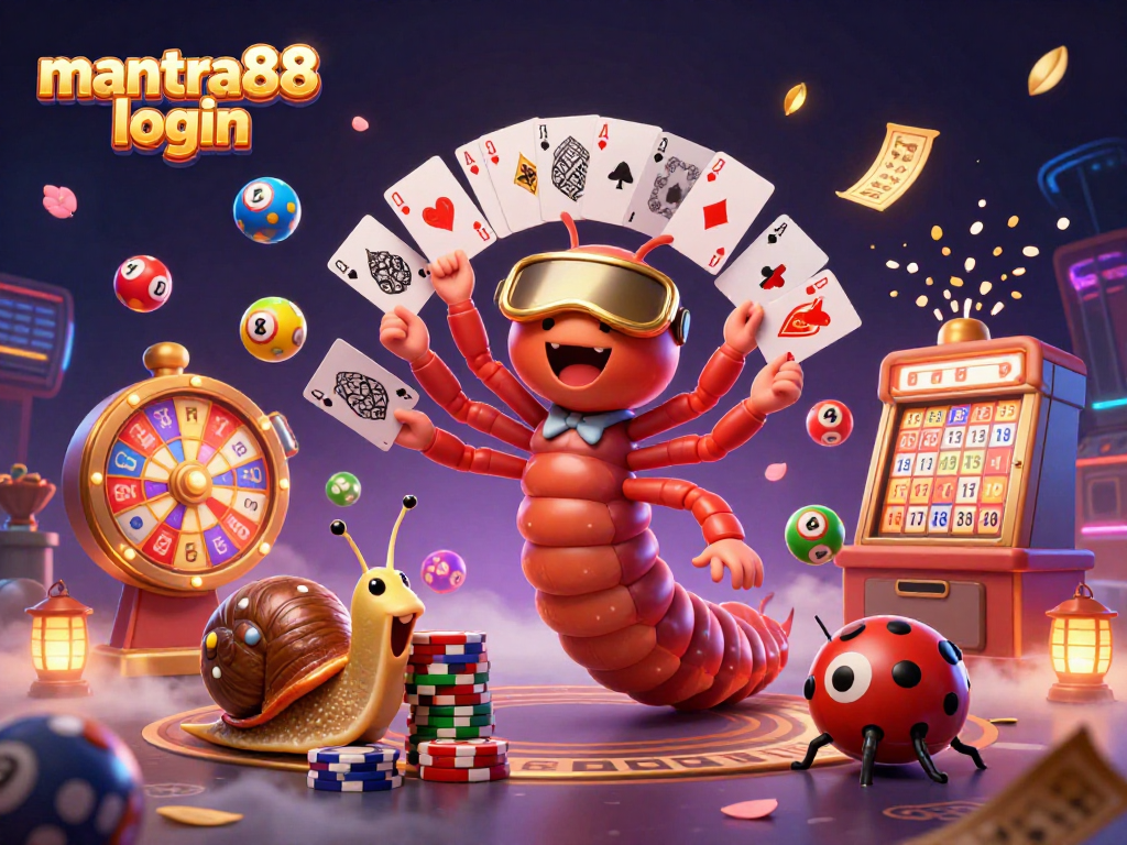 Experience thrilling moments in mantra88 login as a 3D millipede dealer engages players with exciting card action.