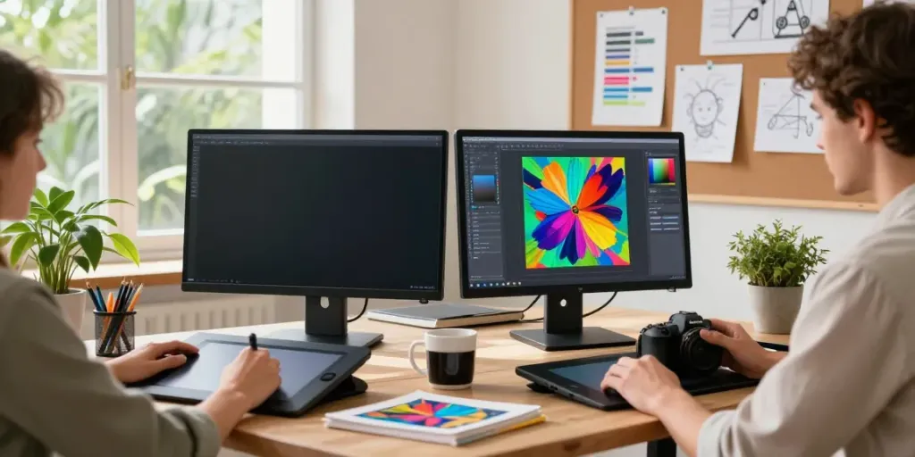 AI-powered image creation at typeshutter.com with vibrant studio workspace.