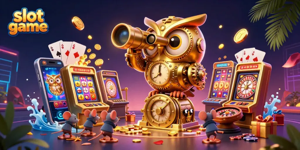 Experience the thrilling slot game action with dynamic 3D characters and rich casino visuals.
