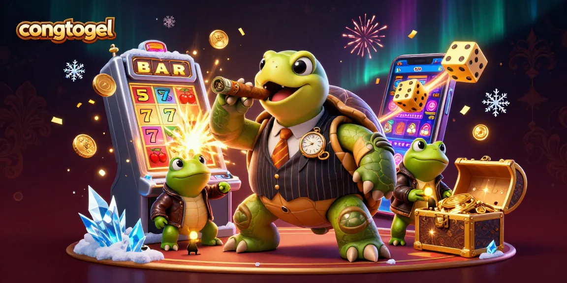 congtogel showcases a massive turtle mobster amidst casino excitement, highlighting lively game action