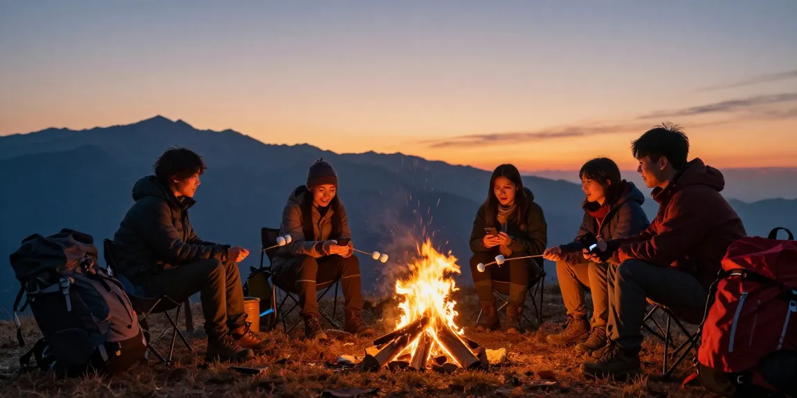 Group enjoying campfire tales while using mantra88 login for adventure planning
