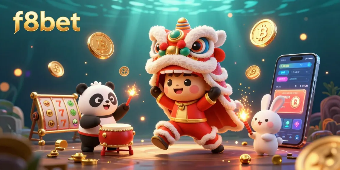 Experience the thrilling environment of f8bet's casino with vibrant 3D characters and exciting gaming elements.