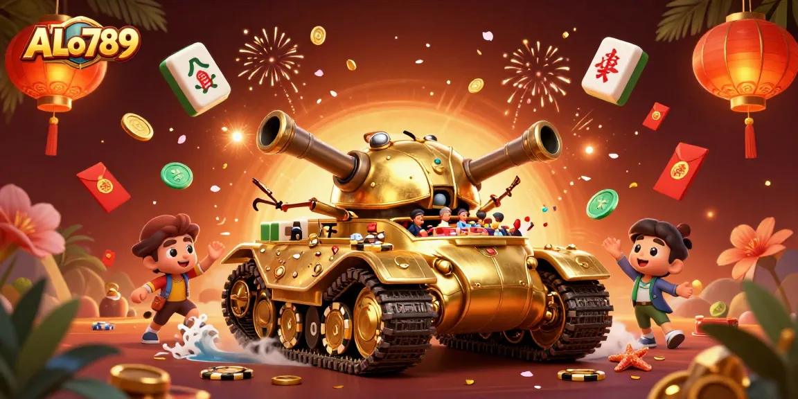 Win big with ALo789 at this vibrant digital casino illustration featuring festive elements and dynamic gaming.