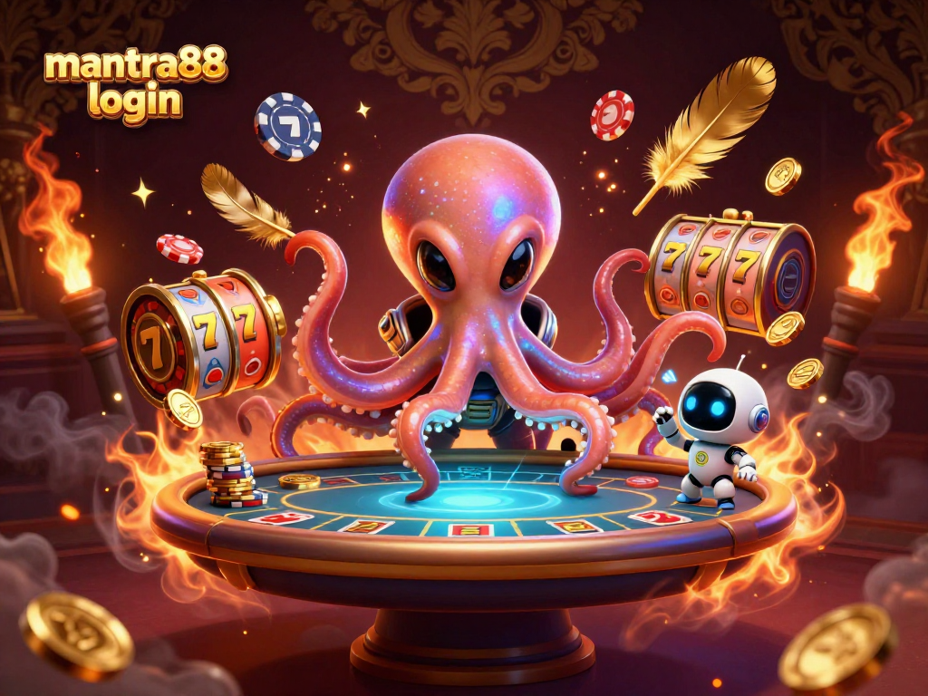 Play exciting games at mantra88 login with a vibrant poker scene featuring alien characters and glowing elements.