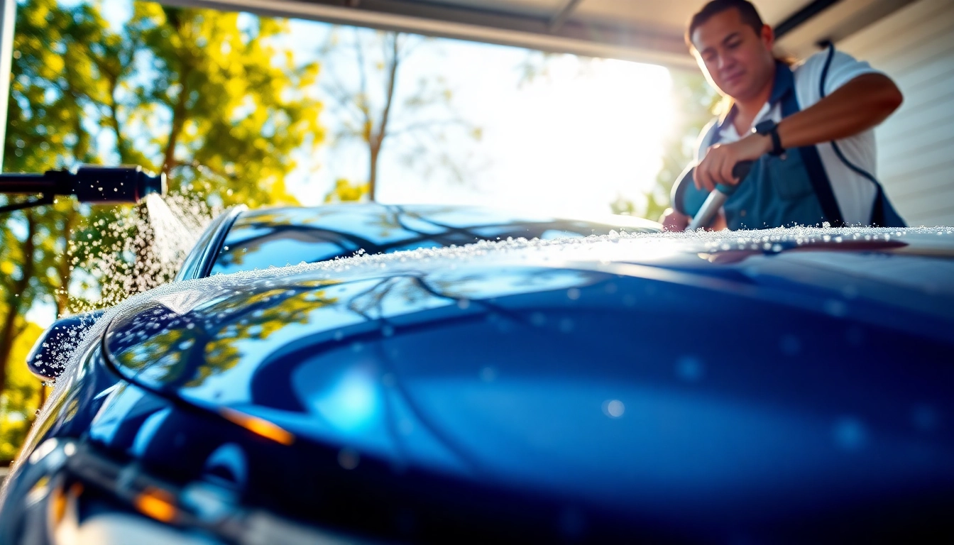 How often should you wash your car Canada with a professional car wash scene showcasing a sparkling vehicle.