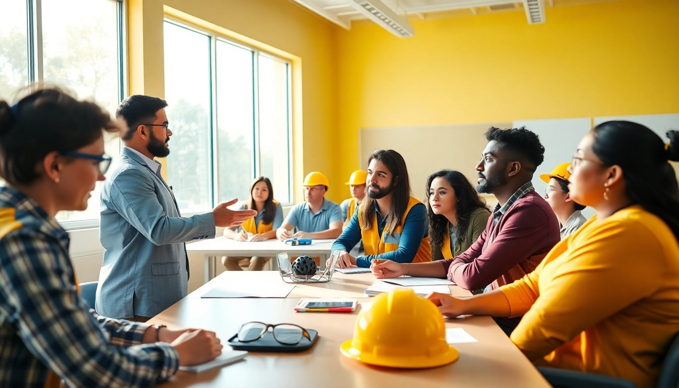 Engaged participants learning OSHA safety training colorado in a bright classroom environment.