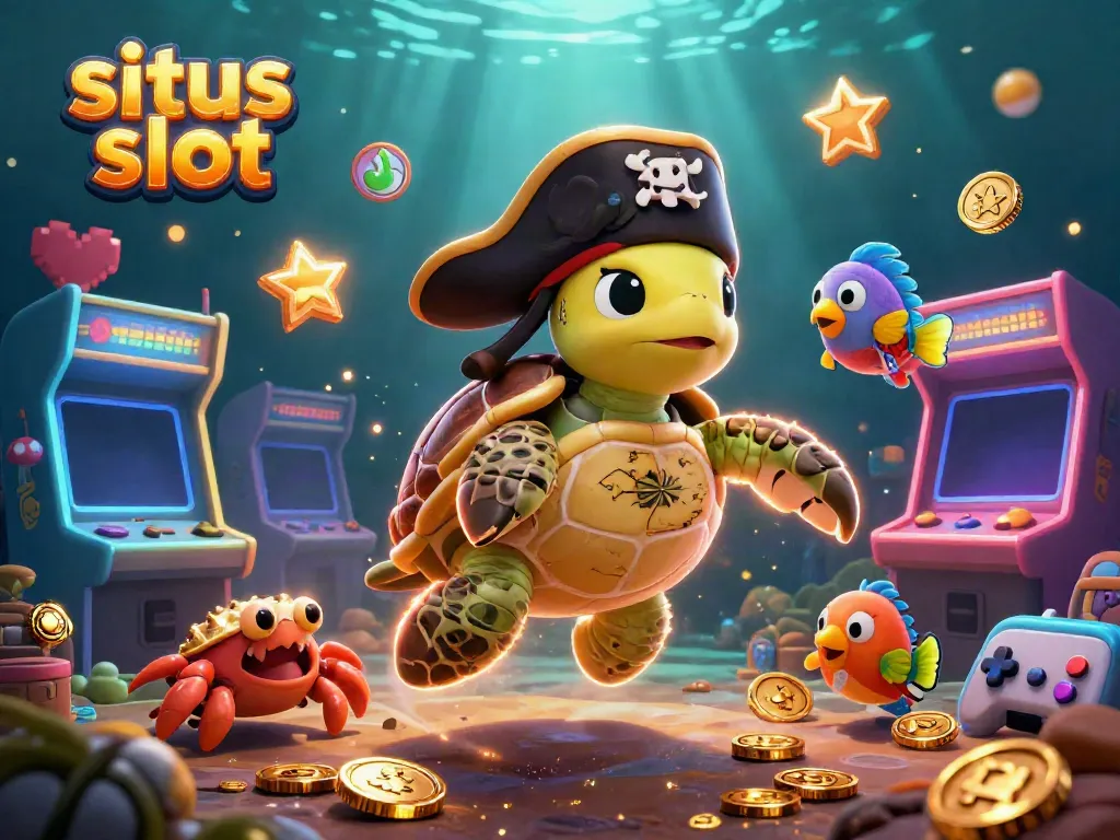 Permainan di situs slot yang dipenuhi simbol beruntung dan karakter laut yang memikat.