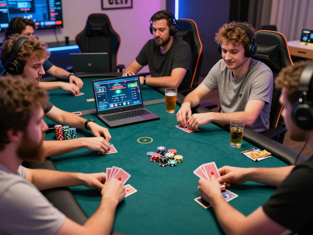 Exciting Poker88 online gaming scene with players engaged in a digital poker game.